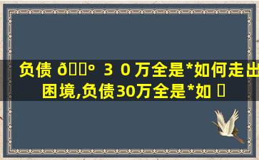 负债 🐺 ３０万全是*
如何走出困境,负债30万全是*
如 ☘ 何走出困境